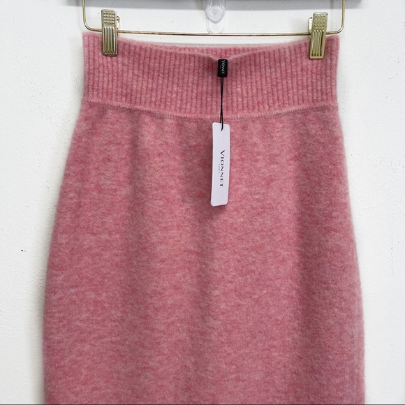 Vionnet Paris Style 150707 Alpaca Wool Pencil Skirt Rhodonite Pink Size 42 (6) - Picture 2 of 13